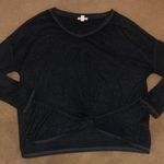 Boutique Charcoal Waffle Knit Knot Top Photo 0