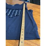 Ann Taylor  Loft Navy Blue Sleeveless Tank Top Fringe Embellishment Medium M Photo 3