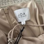 Almost Famous J.O.A. Women's Beige Lace-Up Ruched Mini Dress Size S Photo 4