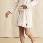 Faherty  Striped Beach Cover-Up Hooded Tunic Dress with‎ Pockets and Fringe Photo 0