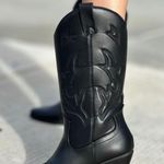 Soda Black Stitched Cowboy Boots Photo 0