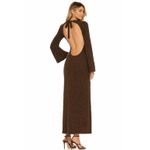 Honor The Gift Brown Fuzzy Knit Open Back Maxi Dress Medium NWT Photo 1
