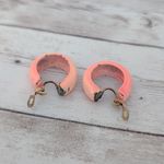 Vintage Clip On Earrings Retro Hoops Peach Like Tone Photo 5