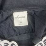 Soma  black & white embroidered sleeveless tank Top M Photo 3