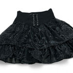 SheIn Black Lace-Up Tiered Skirt Photo 0