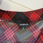Torrid Red Black Buffalo Plaid Stretch Knit Wrap Dress Size 2X Photo 9