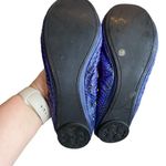 Tory Burch Women’s 7.5 Eddie Embossed Snake Print Flats Royal Blue Slip On Photo 4