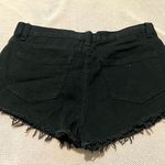 Forever 21 Premium Denim Black Jean Shorts Ripped Grunge Photo 2
