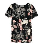 Nicole Miller Dress M Black Linen Blend Floral Summer Boho Chic Resort Tropical Photo 6