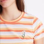 Madewell  Daisy Embroidered Northside Vintage Tee in Broadway Stripe Size XS Photo 2