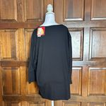 Classic Elements NWT  women's 26-28W Shirt black Christmas SNOWMAN 3/4 Sleeve Top Photo 1