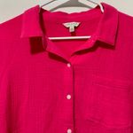 Lucky Brand  Pink Button Down Shirt Flannel Lagenlook Minimal Boho Size Medium Photo 1