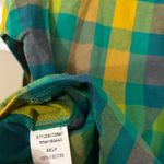 J.NNA Women's Green Yellow Plaid Long Sleeve Button Up Shirt Size Small Collared Photo 4