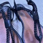 Sperry EUC  Top-Sider Braided Thong Sandals Ankle Strap Black Leather Womens 6.5‎ Photo 5