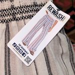 REWASH Elastic waist wide leg linen pants beach vibes comfortable relaxation basic Photo 1