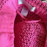 Trina Turk NWT  raffia crochet Pink  bucket hat Photo 6