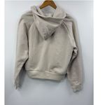 Athleta  Beige Forever Fleece 1/2 Zip Cropped Hoodie Long Sleeve Size Small Photo 3