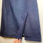 St. John SPORT Double Front Slit Mini Denim Skirt Dark Wash Navy/Black Sz Small Photo 4