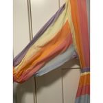 Tara Jarmon Stripey Midi‎ dress pastel Rainbow French 38 US S/6 Photo 5