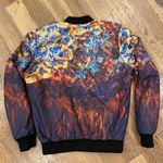 Flux Handmade Luxury Multicolor Printed Bomber Jacket Size Large Photo 7