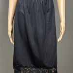 Vintage Stellar Foundations Half Slip Black Size Medium ILGWU Union Wide Lace Photo 0