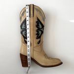 Vintage Miss Capezio Beige Blue Butterfly Leather Cowboy Boots Britney Spears Tan Size 8.5 Photo 15
