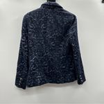 CAbi #109 Brocade Navy Blue Floral Jacquard Print Single Button Blazer Size 6 Photo 4