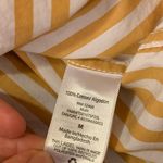 Free Assembly button down top Medium White Mustard Yellow Stripes long Photo 2