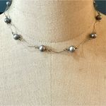 Sterling silver grey pearl choker necklace Photo 1