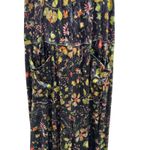 Natural Life  Dakota Tie Velvet Overall Jumpsuit Wide Leg Floral Print Size Large Photo 5