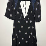 Free People NWT Mockingbird Embroidered Mesh Inset Minidress Black XS Photo 0