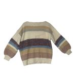 Be cool  women's small medium sweater pullover fuzzy stripe new cream neutral Photo 2