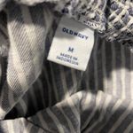 Old Navy  Shirt Womens Medium Linen Ruffle Trim Sleeveless Tank Top Blue Striped Photo 2