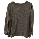 French Laundry  Textured V Neck Brown Button Front Long Sleeve Pullover Top Sz S Photo 7