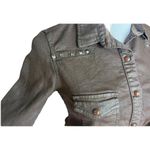 ZARA Womens TRF by Brown Snap Down Studded Denim Top Shacket Jacket - Sz M Photo 2