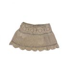 Ocean Drive Y2k tan crochet mini skirt with tie waist Photo 1