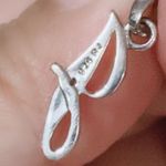 Sterling Silver .925 Cubic Zirconia Letter Initial J Pendant Signed RJ Photo 2
