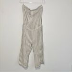 Cloth & Stone Anthropologie Strapless stripe Wide Leg Crop Jumpsuit Large Photo 1