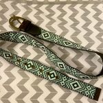 Free People Geometric Patterned Belt - Green and Black Photo 0