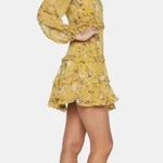 Romantic short dress with ruffles and yellow floral lace Bardot size 6/S Multiple Photo 2