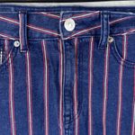 American Eagle NWOT High Rise Striped Denim Y2K Americana Mini Skirt Size 6 Photo 2