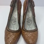 Kensie Kenzie Tan Wishbone Woven Heels Size 9M Photo 0