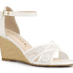 Allegra K  Floral Lace Open Toe Mesh Low Wedges Sandals Size 9.  B79 Photo 0