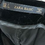 ZARA  Black Velvet High Rise Wide Leg Pants S Photo 4