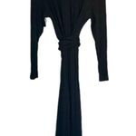Good American NWT Black DayNight Ribbed Wrap Midi Dress - Size 7 (4XL) Photo 6