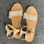 J.Crew  Womens flat ankle strap sparkle fringe sandals size 9 Photo 1