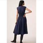 Anthropologie  the Tommie Cap-Sleeve Smocked Front-Zip Shirt Dress Photo 1
