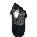 Pure Energy Womens Blouse Top Shirt Sheer Lace Ruffled Pullover Black Size 4 Photo 3