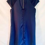 Glamorous Silky Navy Blue Cap Sleeve Dress — Small Knee Length - Event Cocktail Photo 1