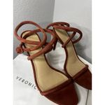 Veronica Beard NIB Marceline Suede Heels 8 Redwood Strappy Ankle Strap Sandals Photo 2